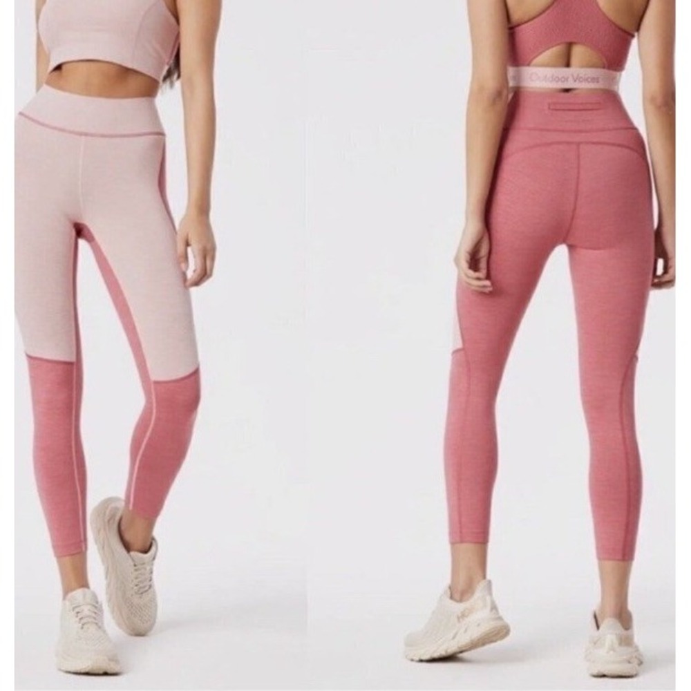 Outdoor Voices Core 3/4 Leggings Women's‎ XS Thistle Desert Rose Pink NWT
